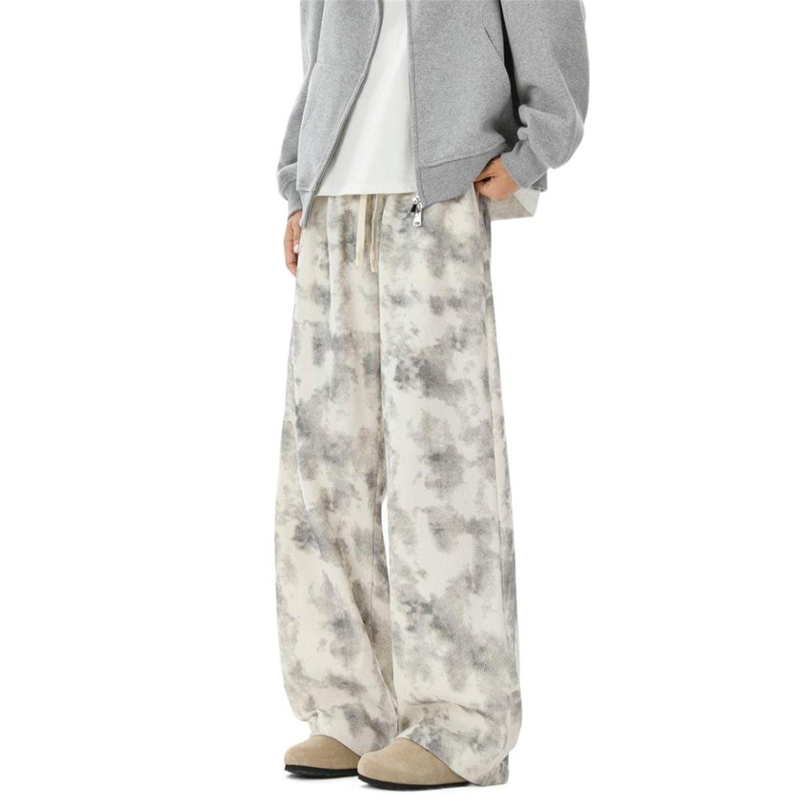 Мужские брюки Молодежные Винтажные Прямые Повседневные Камуфляжные брюки для мужчин L бежевый