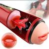 Automatic Male Masturbator Tongue Licking Adult Masturbation Cup Real Vagina Pussy Pocket 7 Vibration Modes Sex Toys for Men