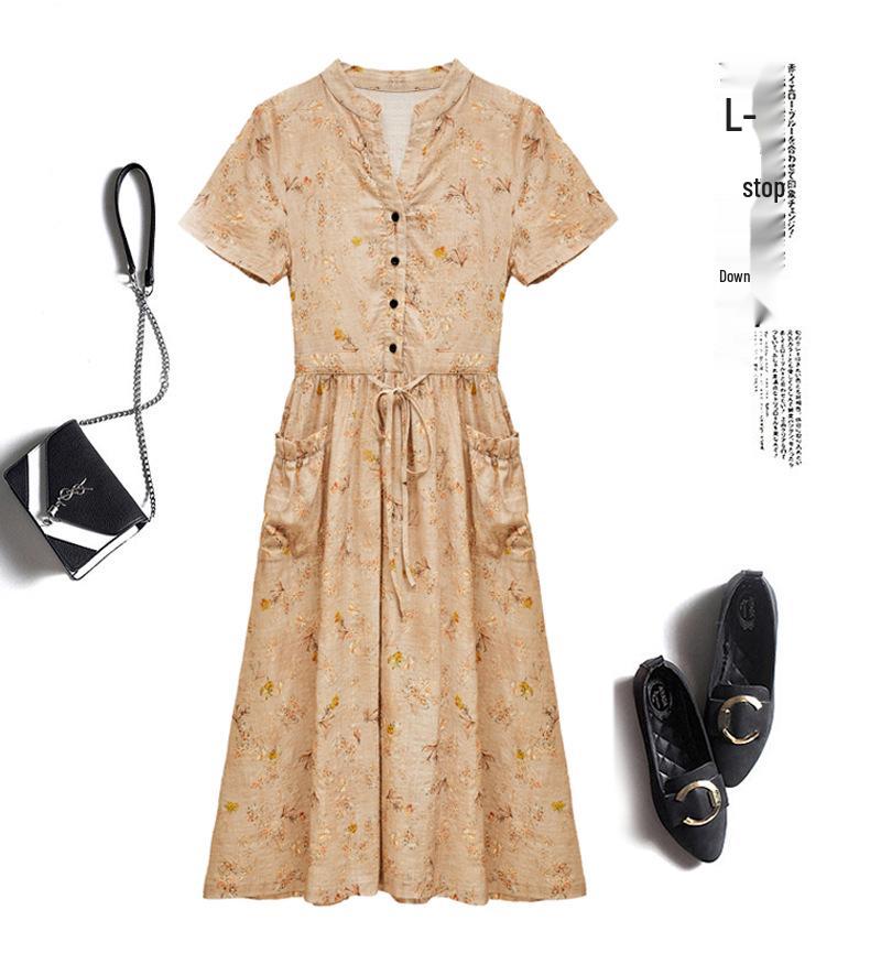 Floral Cotton & Linen Dress - 2025 New Summer Collection for Sophisticated Women