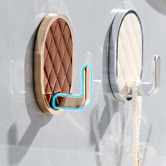Adhesive Bathroom Hooks Waterproof Rhombus Design Hook Wall Mounted Hanger Hooks