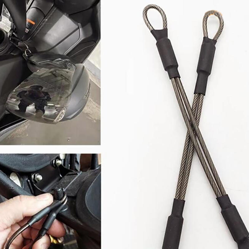 Helmet Safety Tether With Stainless Steel Cable Secure Lanyard For Cycling Bicycle Motorcycle Equipment Anti Lost Wire Rope Accessories Strong Hook