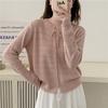 Spring Solid Color Sweater Top Thin Lace Round Neck Knitted Sweater for Women