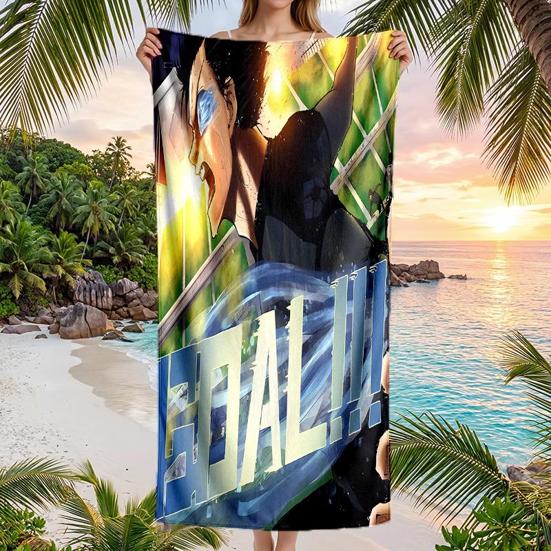 Beach Towel with B-BLUE L-LOCK Pattern - soft,absorbent,machine washable Lightweight&Modern,swimming,Travel Essentials