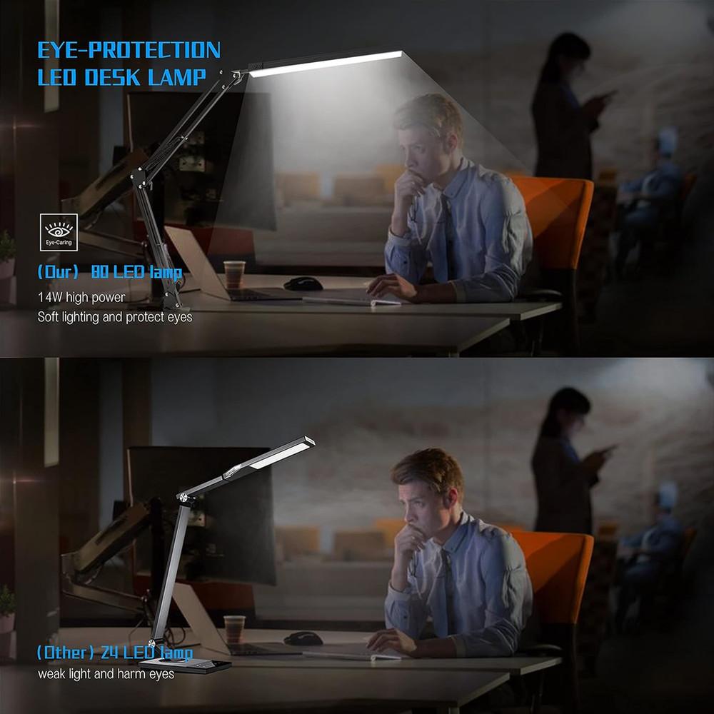 3 Light Colors LED Flexible Desk Table Lamp Rotatable Study Table Light Office Bedroom Eye Protection Lighting System