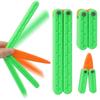 Plastic Carrot Fidget Toy, Novelty Flip Stress Relief Toy, 100% Plastic Safe Kids Play Gift, No Sharp Edge