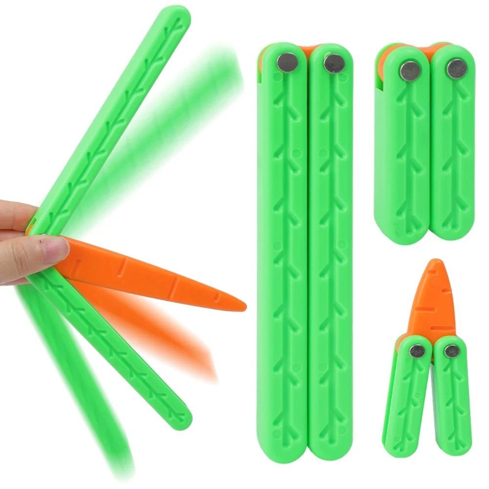Plastic Carrot Fidget Toy, Novelty Flip Stress Relief Toy, 100% Plastic Safe Kids Play Gift, No Sharp Edge