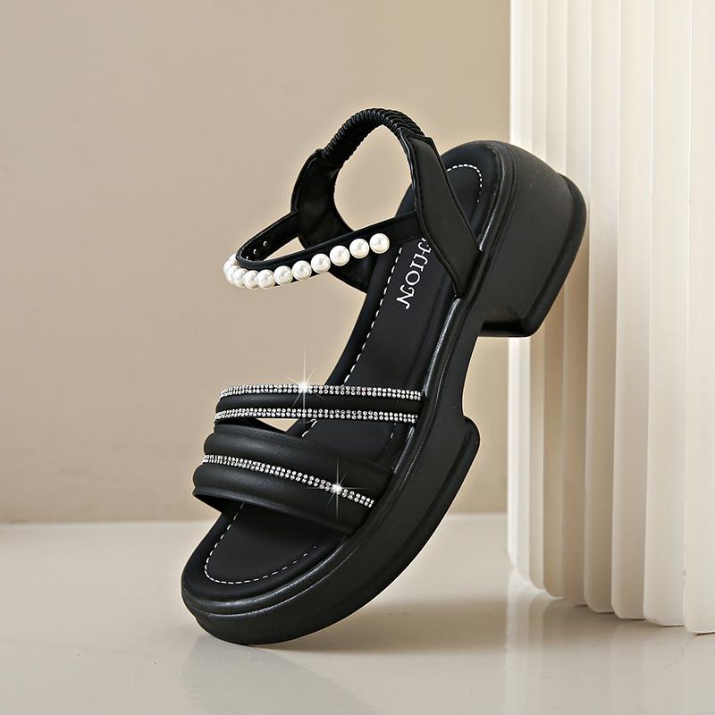 Ladies Luxury Rhinestone Platform Sandals