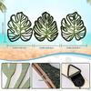 Acrylic Palm Side Table with Wooden Leaves Decor Compact Nightstand for Living Room Bedside Easy
