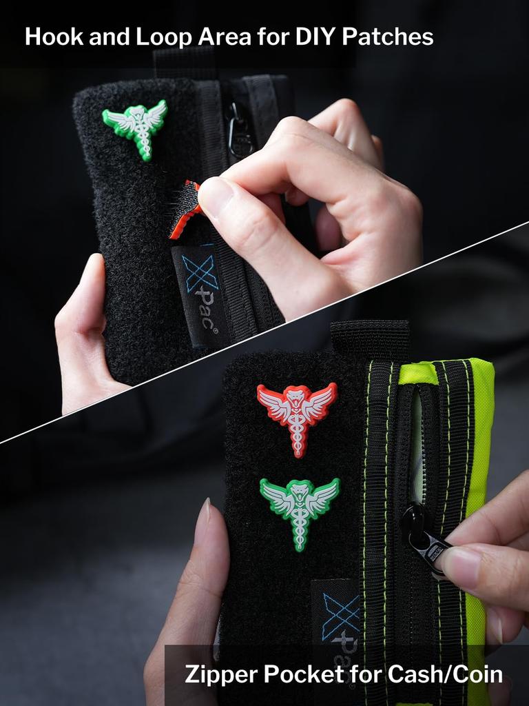 VIPERADE VE15 Small EDC Pocket EDC Pocket Pouch with DIY Patch EDC Pocket Organizer Wallet for Small Tool Pouch for EDC Gear Pouch, Organizer, Area,