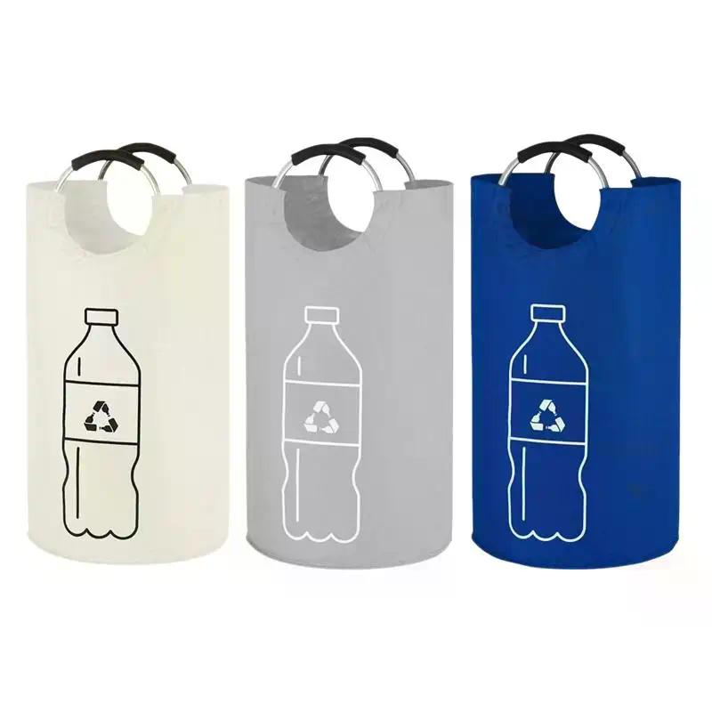 Large-capacity Beverage Bottle Storage Basket Waste Water Bottles Collection Bag Folding Recycling Bucket Dirty Laundry Baskets