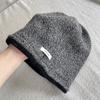 Pure Wool Pile Hat for Men and Women Loose Version Stretch Knitted Cold Hat European and American Style Double Sided Hat