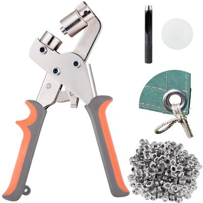 Zestaw narzędzi do oczek 3/8 cala, wytrzymałe szczypce do oczek 10 mm, ręczna dziurkarka z 500 szt. oczek