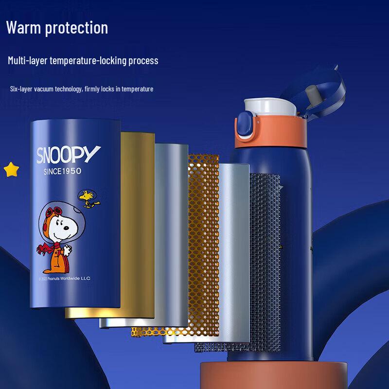 Snoopy Simple Pop-up Insulated Bottle 500ml