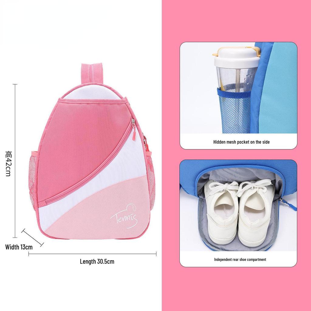 Sac à dos double bretelle pour enfants et housse de protection pour raquette de badminton et de tennis