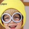 Soft Knitted Fabric Hat 3Pcs Halloween Costume Accessories, Yellow Steampunk Goggles Retro Style Gloves Adults Cosplay Party Set for Men Women