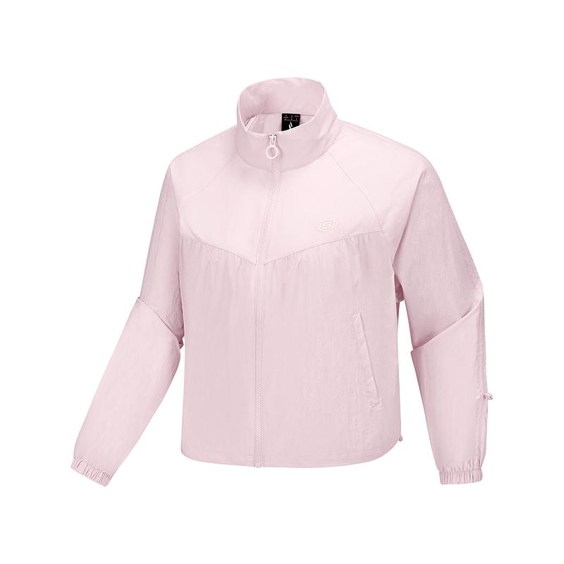 Skechers Loose Comfortable Lightweight Breathable Jacket Women Jackets Gray Pink L225W109-01NX S
