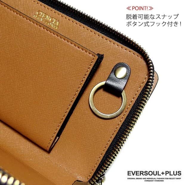 EVERSOUL Second Bag Clutch Bag Leather Genuine Leather Bag Purse Wallet Coin Purse Bag Spanish Leather FREE Black X Red