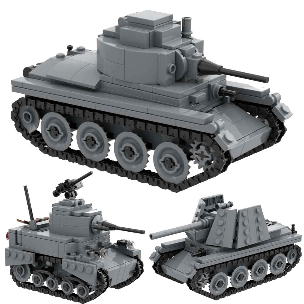 Light Tank M3 38T Stuart Military Building Block Toy ww2 Army Bricks Assembly Set Compatible with Brands