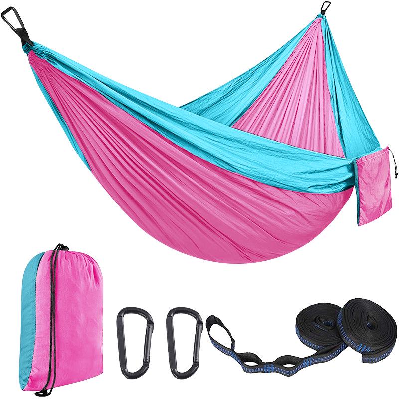 Customized Nylon Parachute Hammock: Single/Double Anti-Rollover Swing Chair for Camping & Indoor/Outdoor Use.