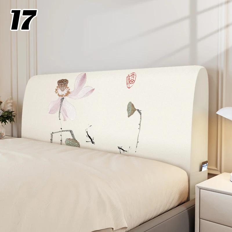 Chinese Style Elastic Bedhead Cover All-Inclusive Dust-proof Soft Headboard Protector Backrest Cover Universal Bed Head Covers