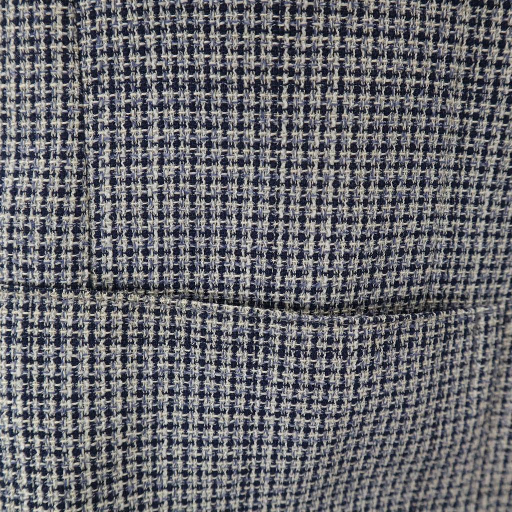 LANVIN 90s Old Check Pattern tailored jacket 46-54 Navy Ancon Men's Used