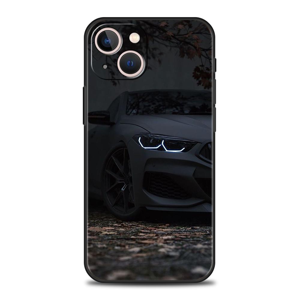 Cool Sports Black Car Phone Case Cover for iPhone 16 15 14 13 12 Pro Max XR XS 11 7 8 Plus Shockproof Silicone Soft Shell Capas