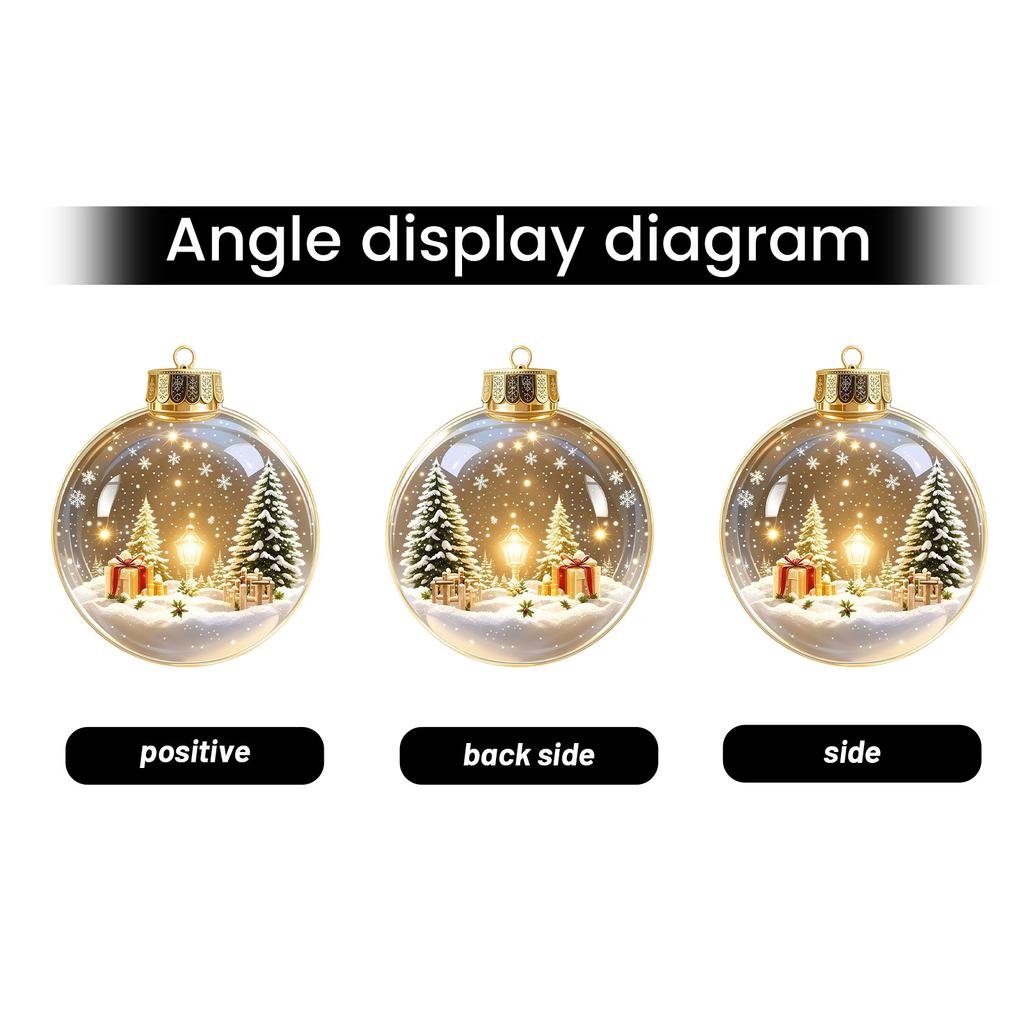 3D Christmas Ornament Transparent Ball with Holiday Scene Hanging Decoration for Christmas Tree