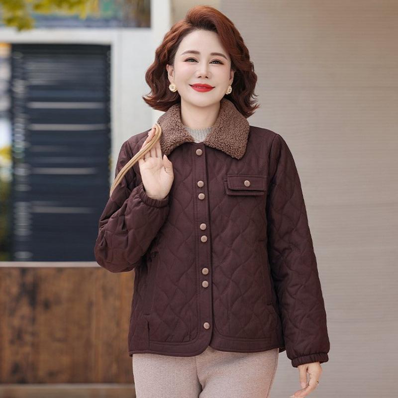 Autumn and winter cotton-padded warm new top medium loose short cotton-padded jacket