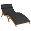 Sun Lounger Cushion Black 180x60x4 Cm Oxford Fabric