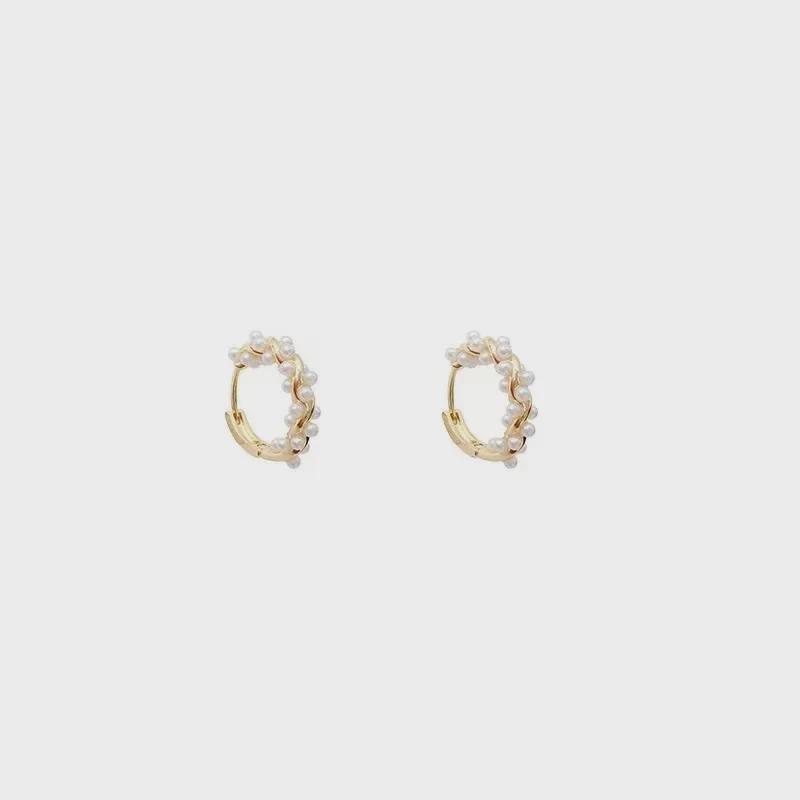 925 Silver Needle Pearl Earrings - Retro Korean Style, High-End, Light Luxury, Ins Inspired.