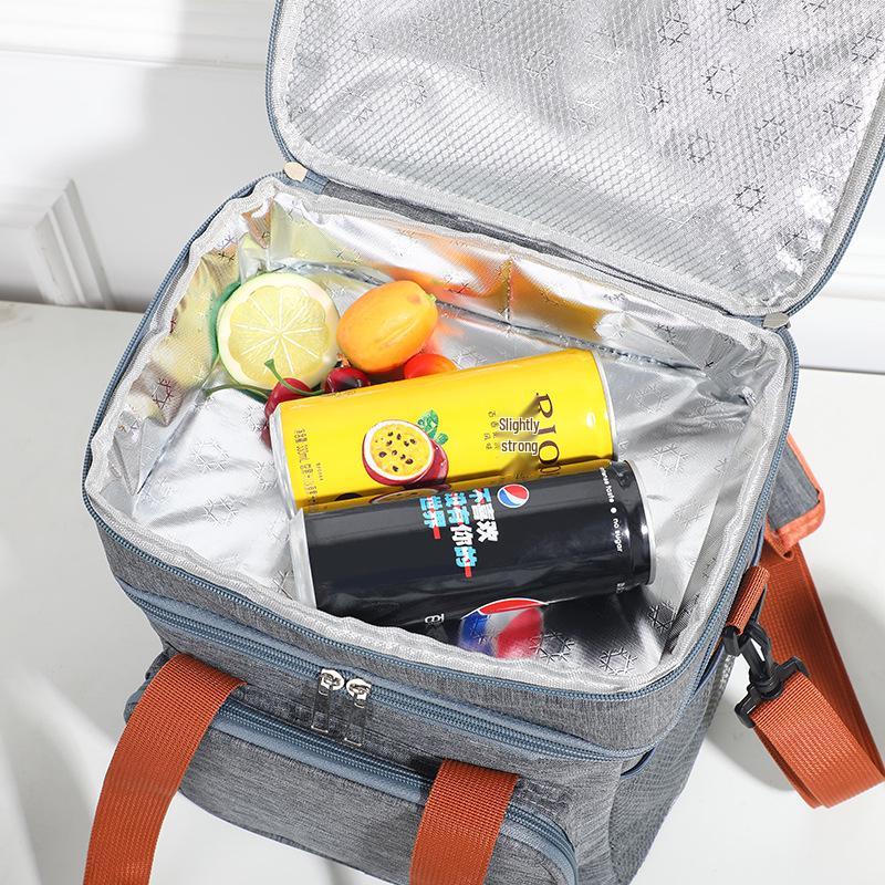 Portable Double-Layer Insulated Oxford Picnic Bag - Foldable & Thickened