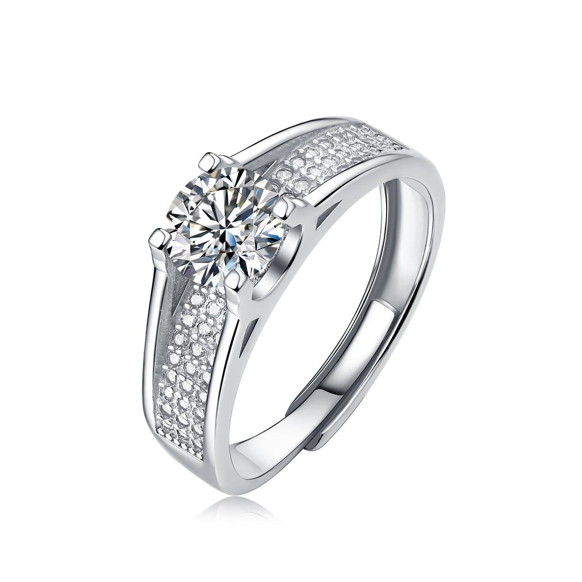 

Bague Ringen S925 Серебро 1 карат Мосан Кольцо с камнем Star Moon Story Женское серебряное кольцо с свободным ртом