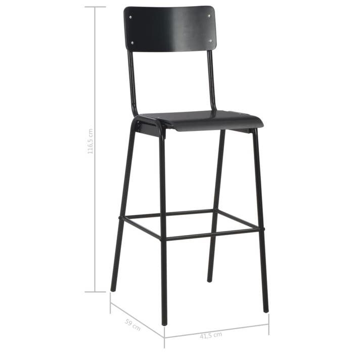 VidaXL Lot de 6 Chaises de Bar, Siège de Pub, Chaise de Bistrot, Meuble de Salle à Manger Cuisine Salon Maison Intérieur, 3054567