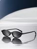1Pc Retro Oval Small Frame Sunglasses for Men and Women, Black Frame, Uv Protection, American Retro Style Street Photography