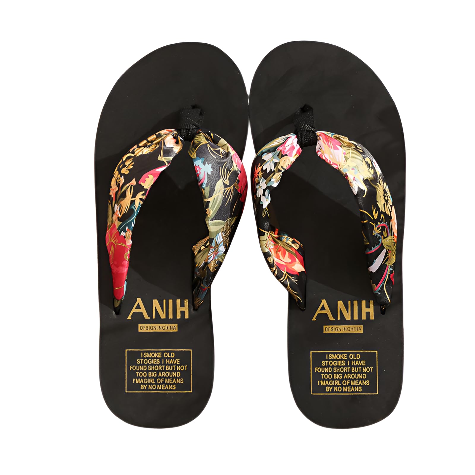 

Пляжные сандалии с 5-сантиметровой стильной высотой в богемном цветочном стиле, удобные для ходьбы, идеально подходят для и домашнего использования [zroflu] Женская платформа, Удобные, С принтом, чёрный