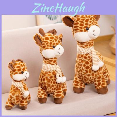 Charming Scarf Giraffe Stuffed Toy Soft Plush Animal Gift For Kids Cute Deer Design