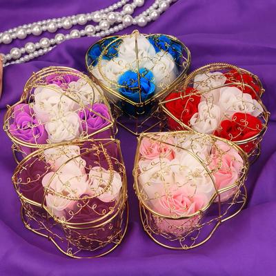 Random Heart Scented Bath Body Petal Rose Flower Soap Wedding Decoration 