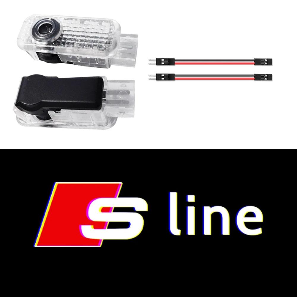 For Audi E B82Pcs Led Car Door Logo Light HD Laser Welcome Projector Lamps For Audi Q3 Q5 Q7 S3 S4 S5 S6 A4 A5 A6 B6 B7 B8 C5 C6 C7 A7 A8 TT