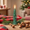 1PC Desktop Party & Tree Holiday Aroma Candle Reusable Tree Soy Wax Candle Set Holiday Decor 14x2cm