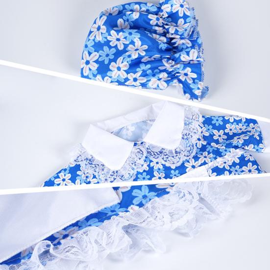 Yousheng Spring Flower Porch Goose Outfit for 23 Inch Goose Statue Wildflower/Strawberry Goose Clothes Dress And Hat Set for Outdoor Garden Yard Lawn