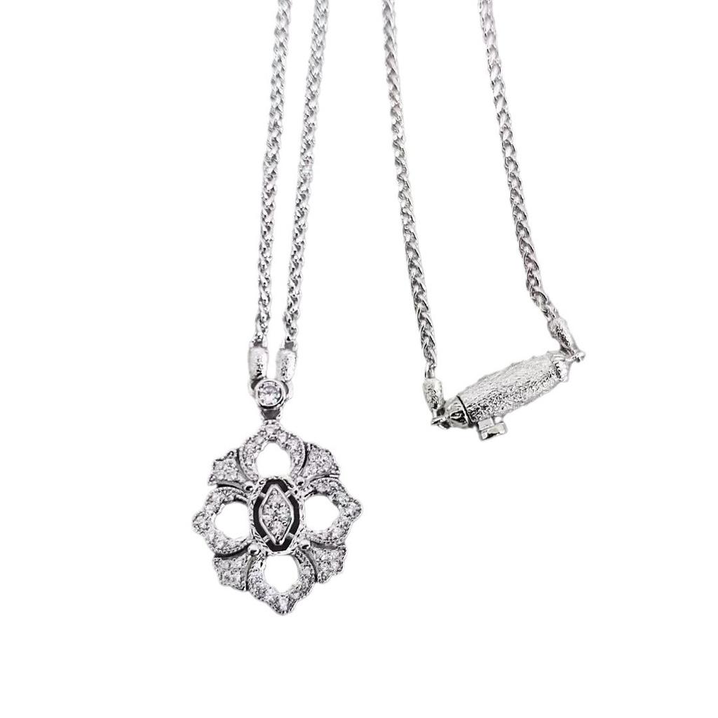Four-leaf Clover Hollow Jewelry Brushed Necklace for Women