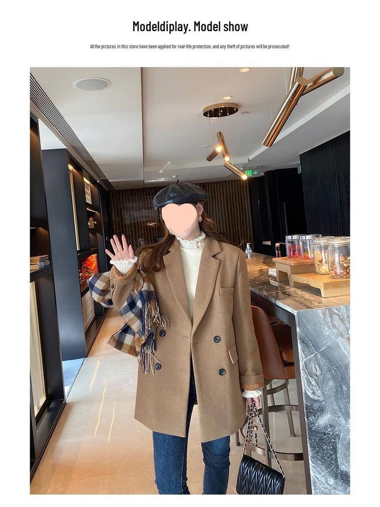 Women's Fleece-Lined Sweater: Thick, Fashionable, Warm Base Layer with Half-High Collar for Autumn/Winter.