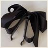 Korean Fashion Bow Banana Clip for Thick Hair - Vertical Ponytail Hairpin