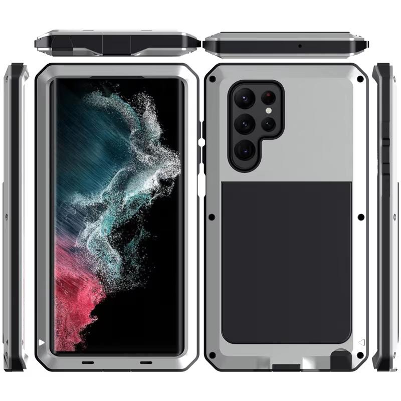 Pour Samsung S26 S25 S24 S23 S22 S21 + Note 20 Ultra S25 Edge Protection Robuste Armure Boîtier en Métal Aluminium Housse Antichoc