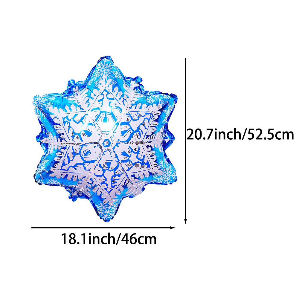 12er-Pack Blaue Schneeflocken-Alufolie-Ballons, Ballons mit Winter-Thema, Geeignet für Weihnachten, Weihnachtsfeiern, Wi