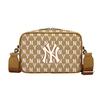 New MLB Monogram Collection Fabric Combo Bag Crossbody Bag Shoulder Bag Women's Khaki 32BGDC111-50B