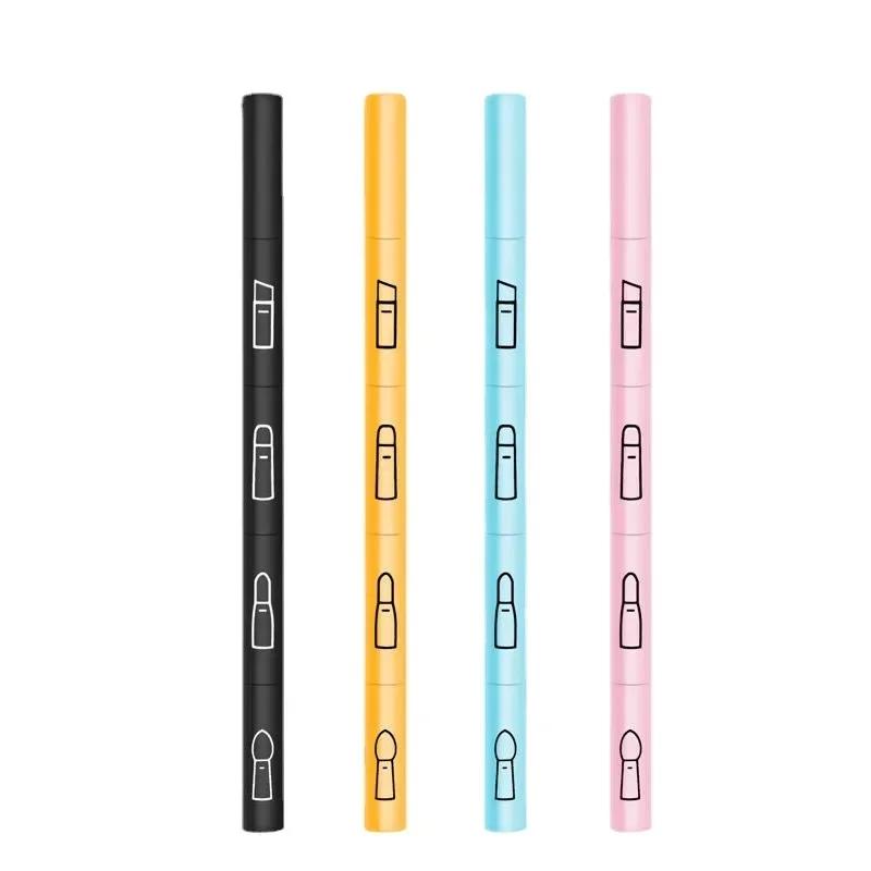 4Pcs/set 4 IN 1 Multifunctional Makeup Brushes Set Makeup Gadget Detachable Lip Eyeshadow Brush Sponge Eyeshadow Brush for Home Travel