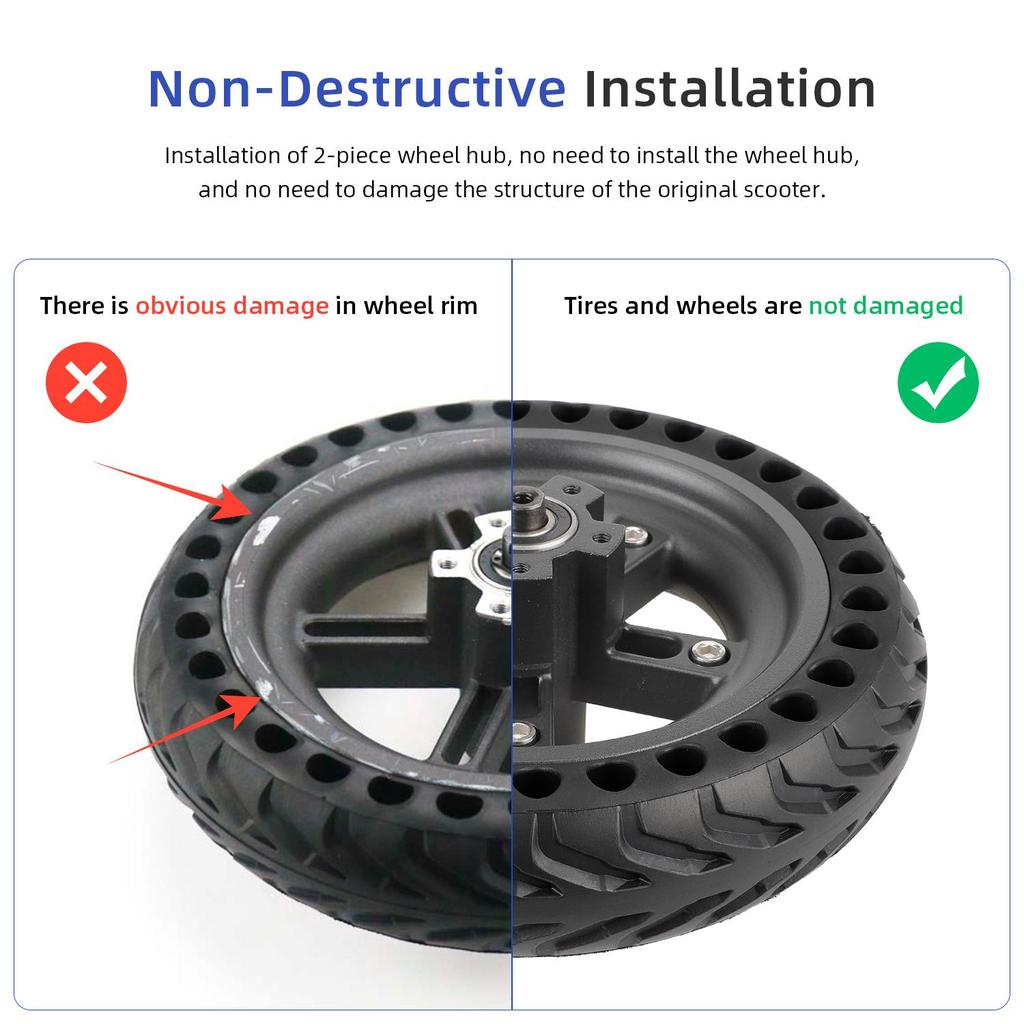 Ulip Gray Split Hub Set Solid Tire Rim for Xiaomi M365 1S MI3 Electric Scooter (87.2mm)