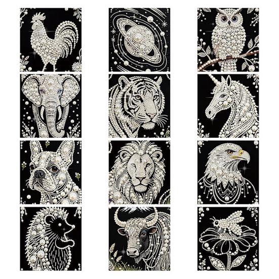 Faux Pearl Painting Kit 3D Pearl Painting Art Craft Animal Designs DIY Mosaic