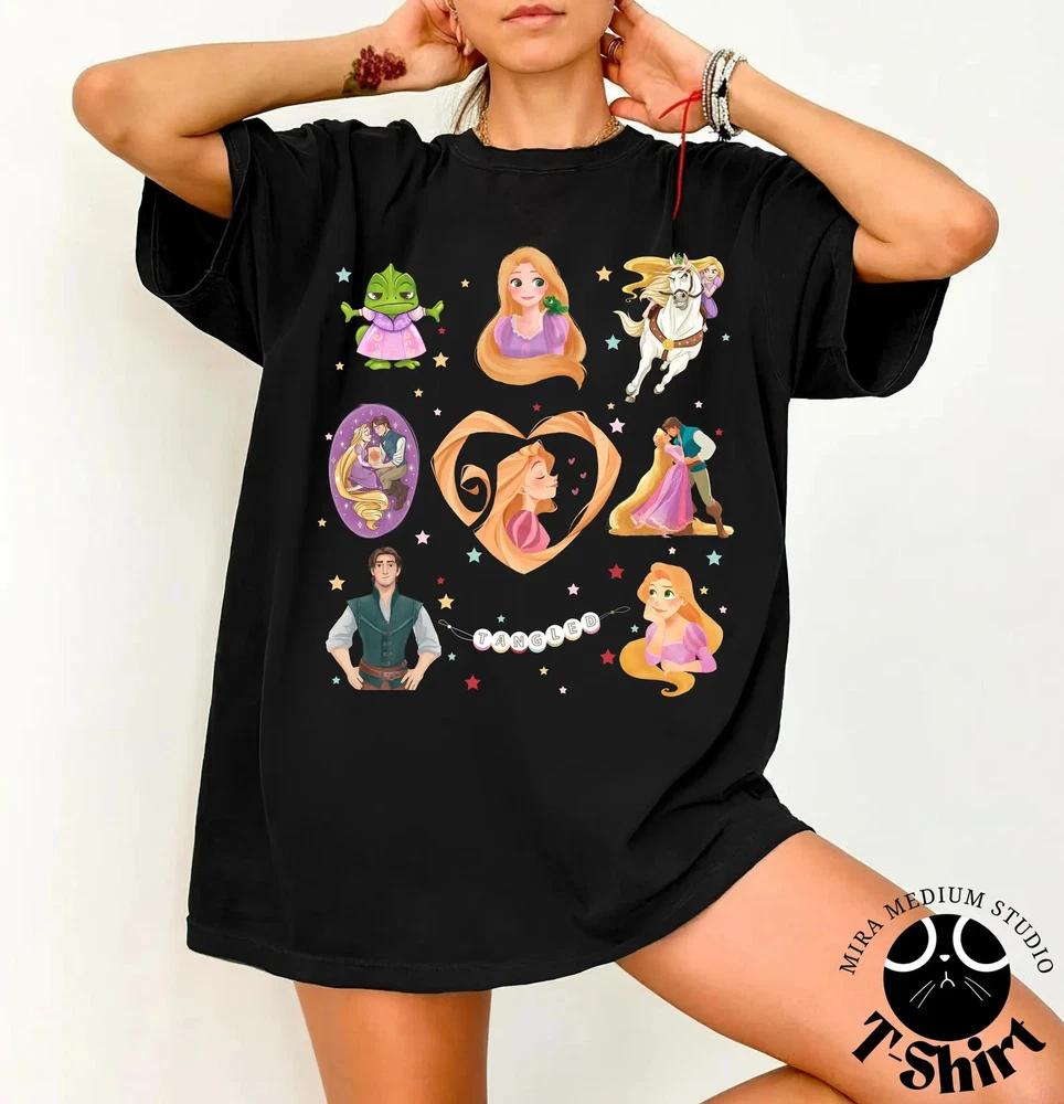Tangled Rapunzel Floral Vintage Shirt Missing Princess S